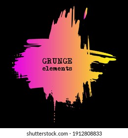 vector splats splashes and blobs of gradient ink paint in different shapes drips isolated on black