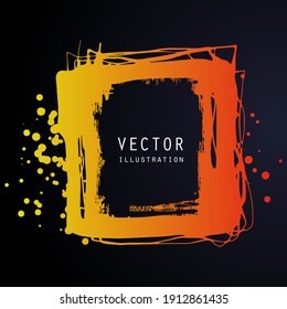 vector splats splashes and blobs of gradient ink paint in different shapes drips isolated on black