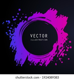 vector splats splashes and blobs of gradient ink paint in different shapes drips isolated on black