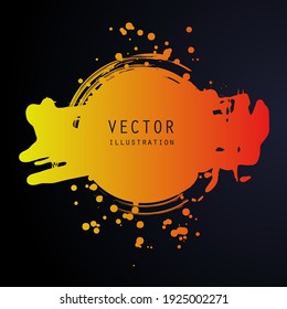 vector splats splashes and blobs of gradient ink paint in different shapes drips isolated on black