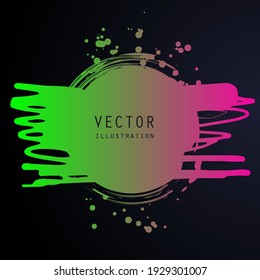 vector splats splashes and blobs of gradient ink paint in different shapes drips isolated on black