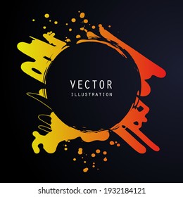 vector splats splashes and blobs of gradient ink paint in different shapes drips isolated on black