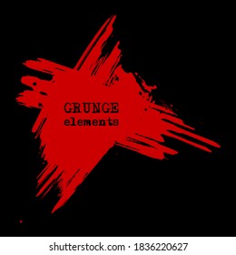 vector splats splashes and blobs of red ink paint in different shapes drips isolated on black