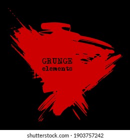 vector splats splashes and blobs of red ink paint in different shapes drips isolated on black