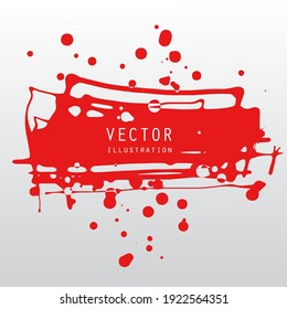 vector splats splashes and blobs of red ink paint in different shapes drips isolated on white