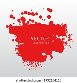 vector splats splashes and blobs of red ink paint in different shapes drips isolated on white
