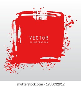 vector splats splashes and blobs of red ink paint in different shapes drips isolated on white