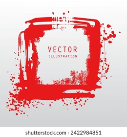 vector splats splashes and blobs of red ink paint in different shapes drips isolated on white