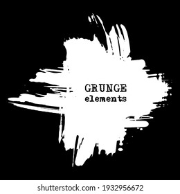 vector splats splashes and blobs of white ink paint in different shapes drips isolated on black