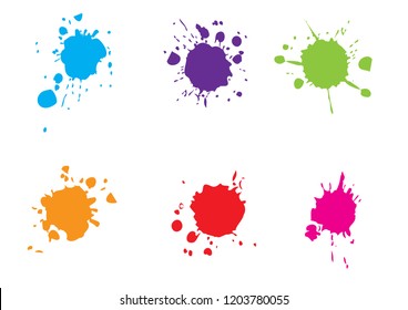 Vector Splatter Color Paint . Paint Splashes Set.vector Illustration.