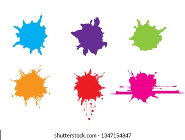 vector splatter color paint . paint splashes set.vector illustration.