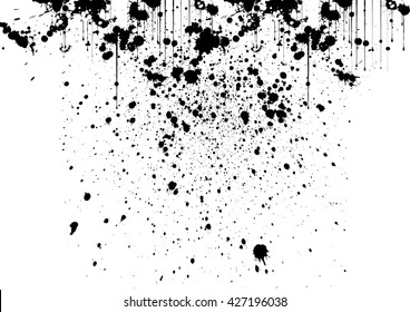 vector splatter painted detail in black over white background