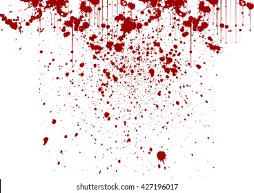 vector splatter painted detail in red color on white background