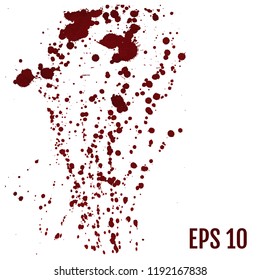 Vector splatter red color background. All elements are not grouped. Vector illustration.