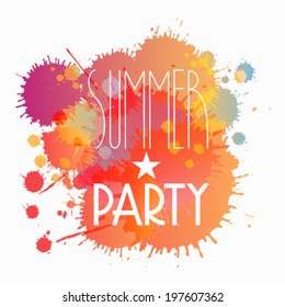 Vector splattered summer party background illustration