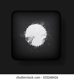 Vector splotch icon on black. Eps10