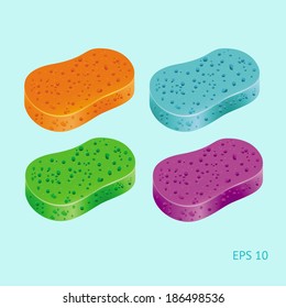 Vector Sponge Set  For Cleaning