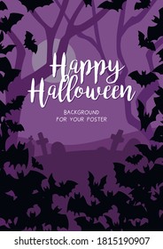 Vector Spooky flat halloween background for poster