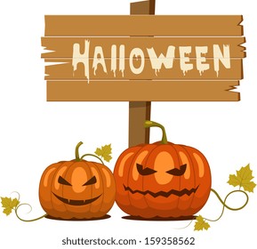 Vector spooky halloween pumpkin