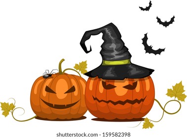 Vector spooky halloween pumpkin