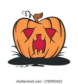 Vector of Spooky Halloween Pumpkin