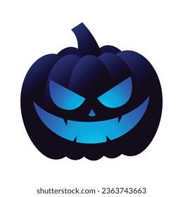 Vector spooky halloween pumpkin vector illustration.