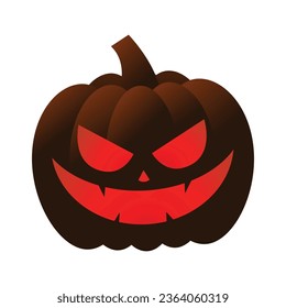 Vector spooky halloween pumpkin vector illustration.