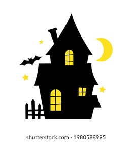 Vector Spooky Haunted House Illustration