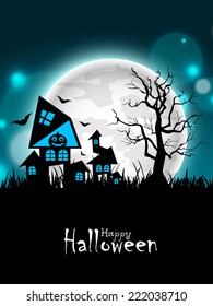 Vector spooky and horror halloween card for halloween festival.