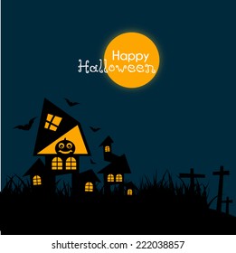 Vector spooky and horror halloween card for halloween festival.
