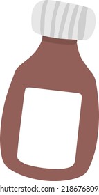 Vector spoon and bottle cough syrup