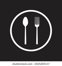 vector spoon and fork icon