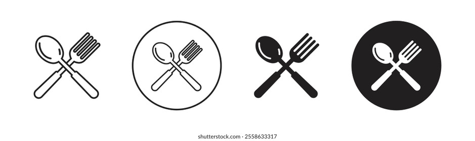 Vector Spoon And Fork Icon Set. Spoon And Fork Symbols