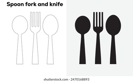 Vector of a spoon, fork, and knife