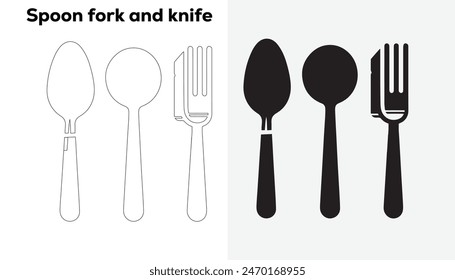 Vector of a spoon, fork, and knife