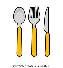 Vector Spoon Fork and Knife Cutlery Illustration