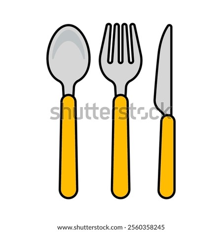 Vector Spoon Fork and Knife Cutlery Illustration