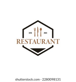 Vector spoon fork knife for restaurant bar bistro logo design