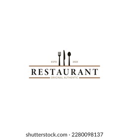 Vector spoon fork knife for restaurant bar bistro logo design