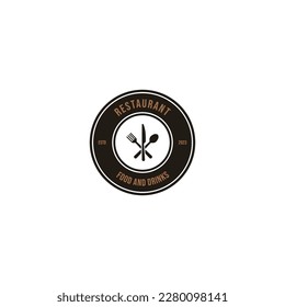 Vector spoon fork knife for restaurant bar bistro logo design
