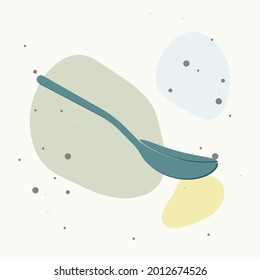 Vector spoon icon on multicolored background.