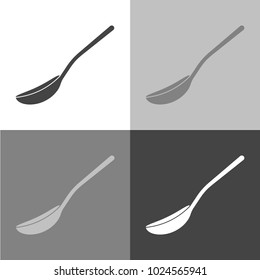 Vector spoon icon. Vector icon on white-grey-black color 