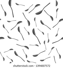 Vector spoon icon seamless pattern on a white background. Layers grouped for easy editing illustration. For your design.