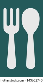 vector spoon and knife design element illustration on blue background