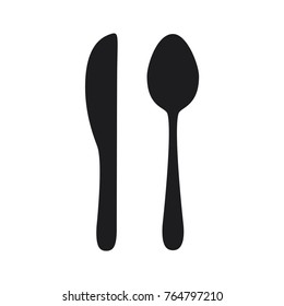 vector spoon and knife icon, flat design best spoon and knife icon 