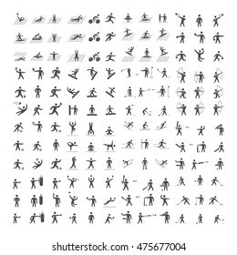 Vector sport athletes icons. Silhouettes of of sportsmen popular sports.