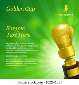 Vector sport background with golden cup