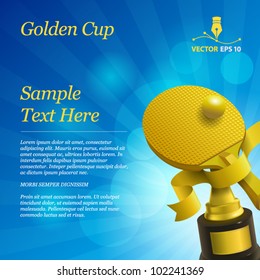 Vector sport background with golden cup
