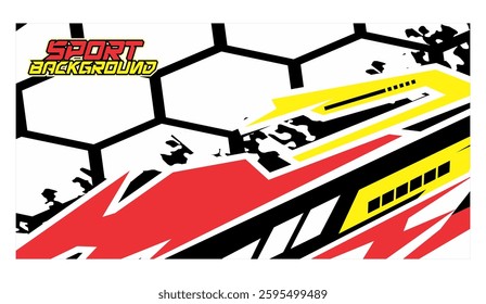 Vector sport background, simple hexagon shape and color line variation, vehicle branding sticker printing background material.