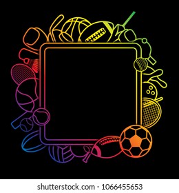 Vector sport ball and equipment  background.